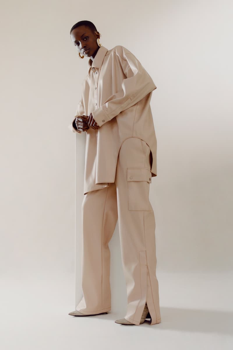 rihanna fenty faux leather 2 20 collection hoodies cargo pants black beige fashion clothes