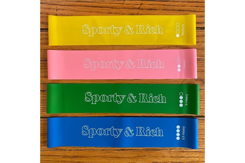 sporty and rich emily oberg resistance bands workout fitness yellow pink green blue