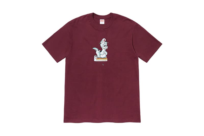 supreme spring graphic t shirts yellow white blue fashion streetwear