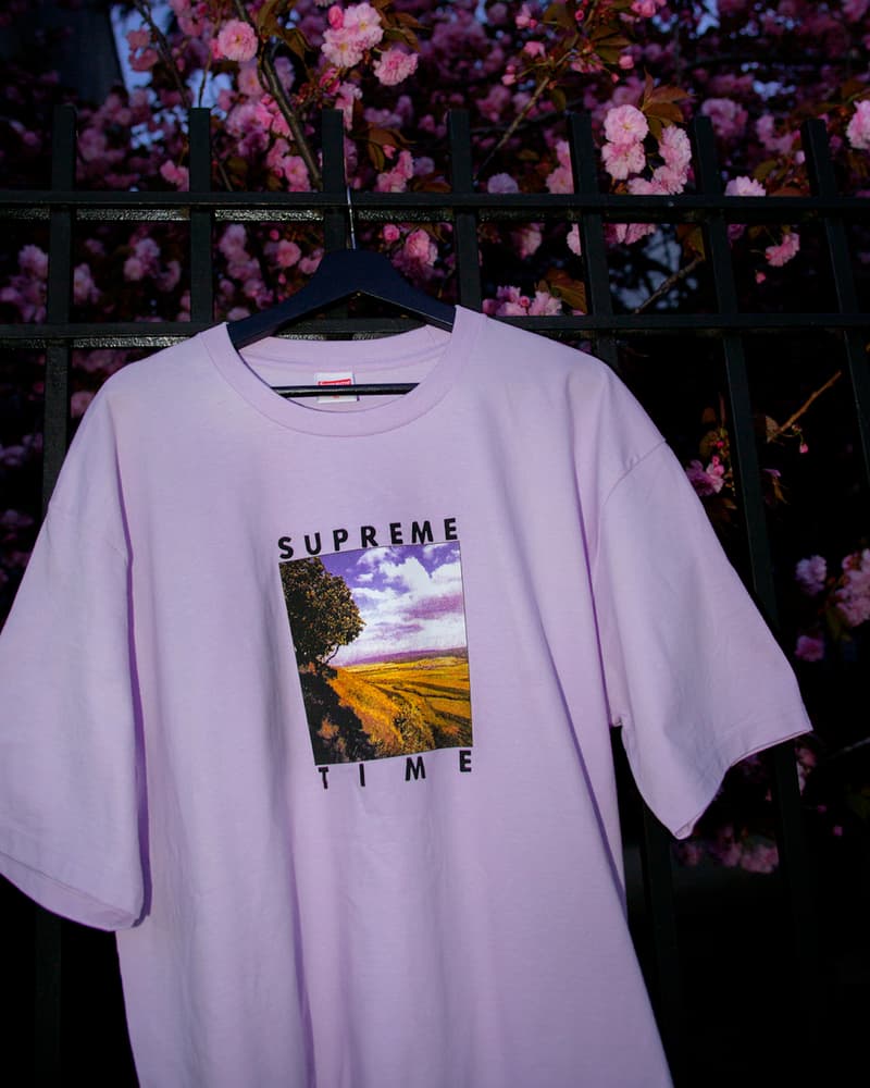 supreme spring graphic t shirts yellow white blue fashion streetwear