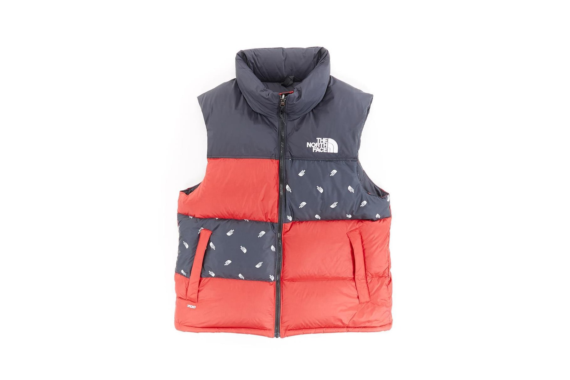 The North Face Remade Collection Puffer Vest Red Logo
