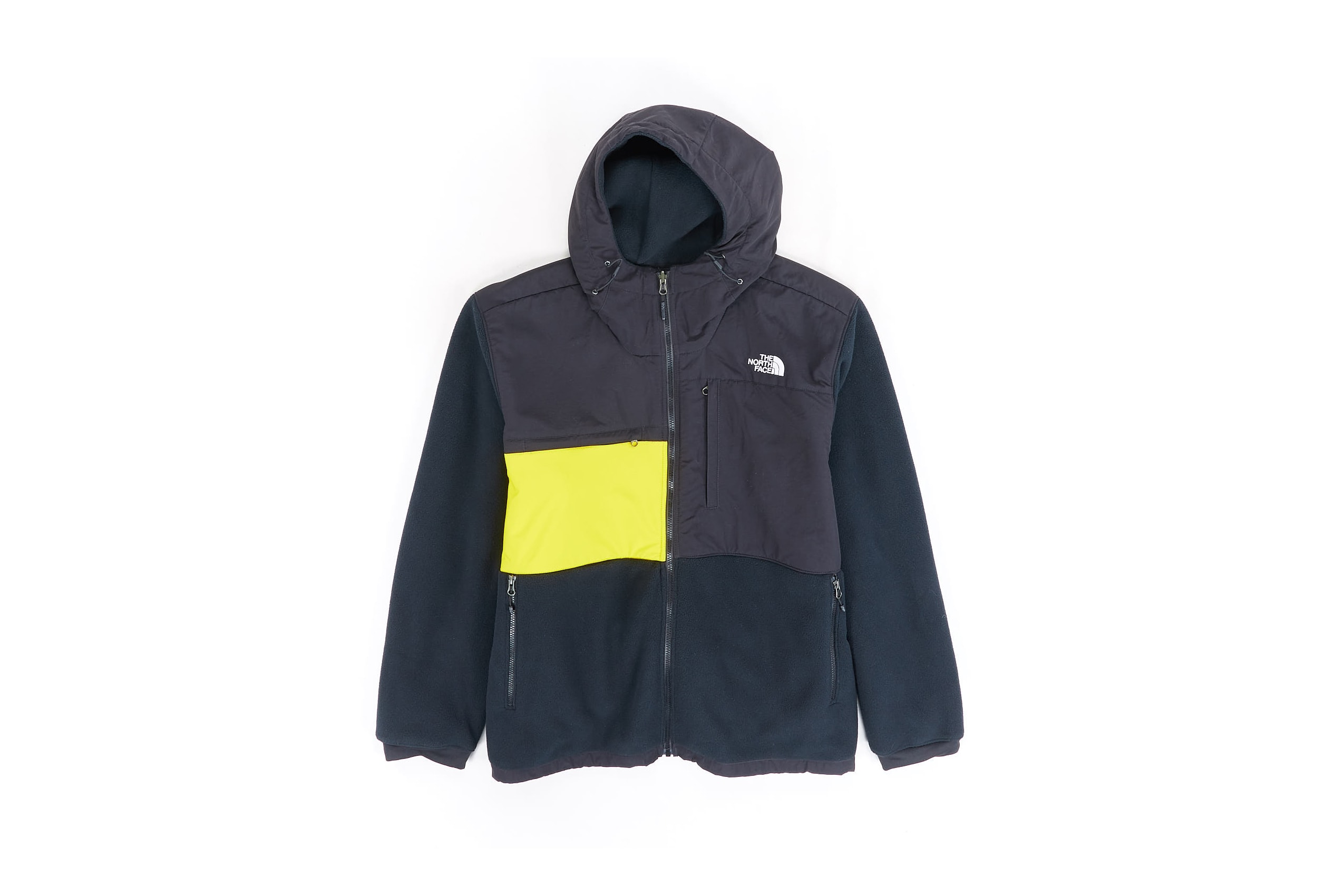 The North Face Remade Collection Fleece Jacket Black Yellow