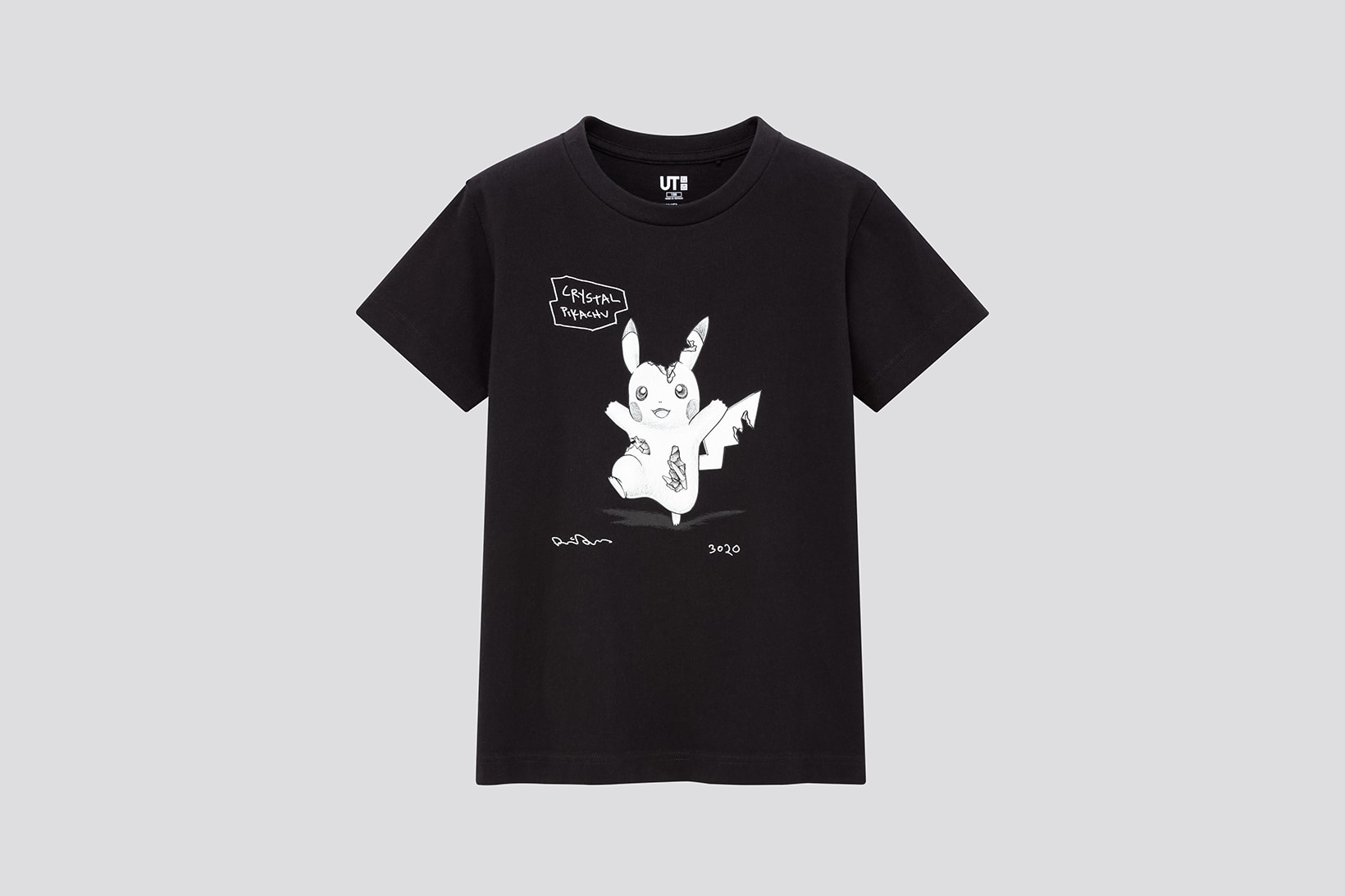 uniqlo ut daniel arsham pokemon collaboration t shirts pikachu jigglypuff black white 