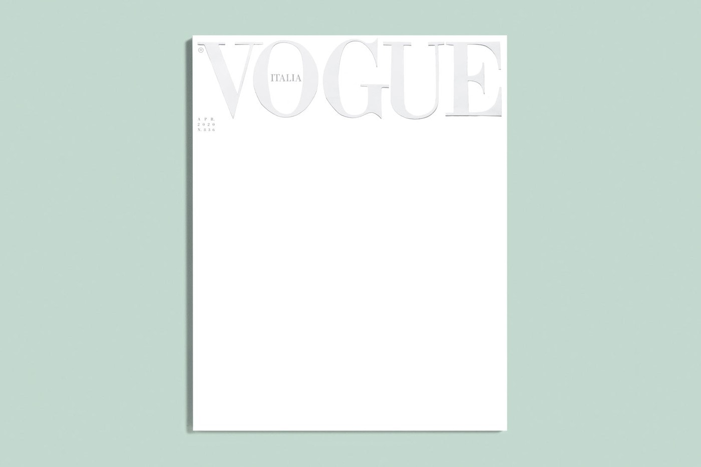 Vogue Italia April 2020 Cover Blank White