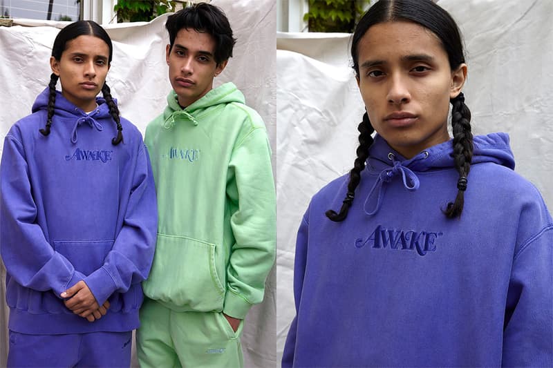 awake ny sam friedman spring summer collaboration purple pastel green hoodies