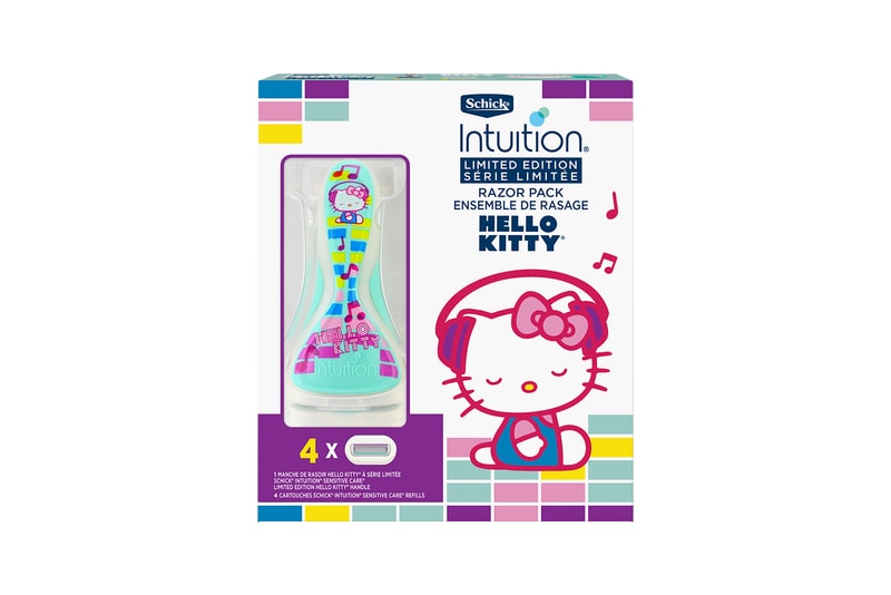 hello kitty sanrio schick intuition collaboration limited edition razors pure nourishment sensitive green purple 