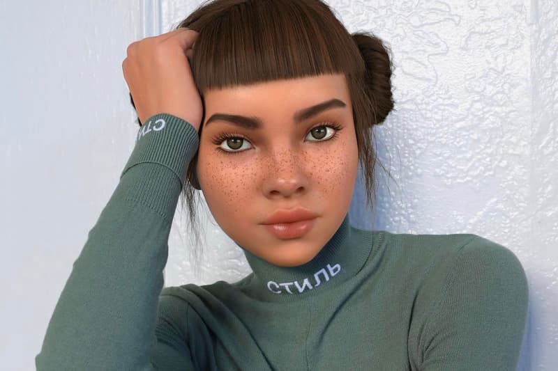 Lil Miquela CGI Influencer Virtual Portrait Brud