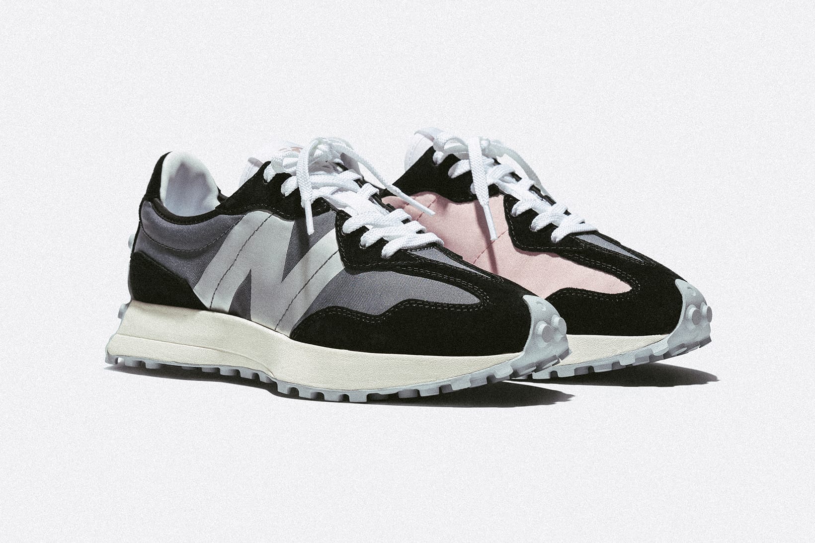 pink and gray new balance shoes