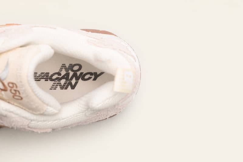new balance 650 no vacancy inn collaboration stockx ipo auction beige white brown shoes sneakerhead footwear