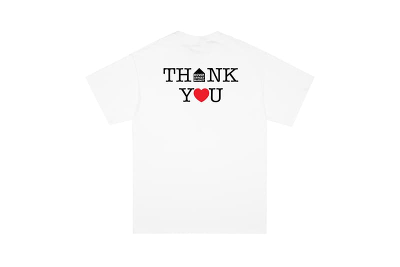 noah dover street market collaboration thank you core logo t shirt coronavirus covid 19 pandemic relief donation charity