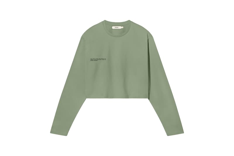 Pangaia Seaweed Family Collection Long Sleeve Crop Khaki