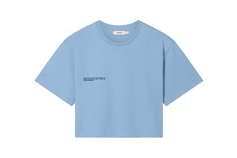 Pangaia Seaweed Family Collection Crop T-Shirt Pale Blue