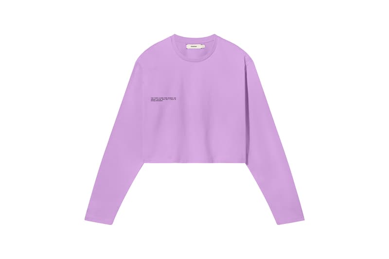 Pangaia Seaweed Family Collection Long Sleeve Crop Pink Sky