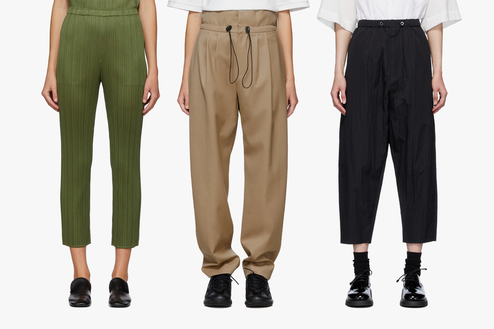 best comfy-chic pants at-home loungwear spring pleats please issey miyake ader error fumito ganryu