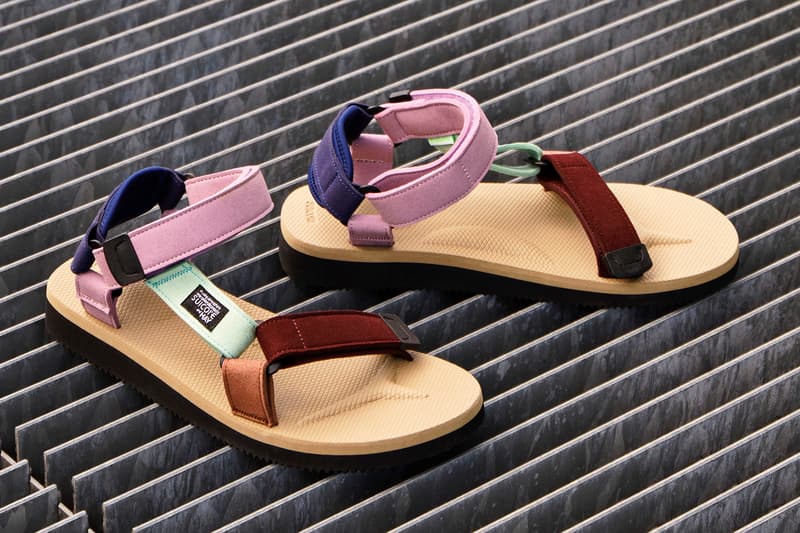 suicoke hay collaboration depa sandals unisex purple pink orange red brown shoes