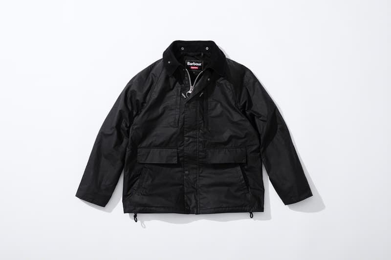 supreme barbour spring summer collaboration jackets outerwear black orange leopard print fashion
