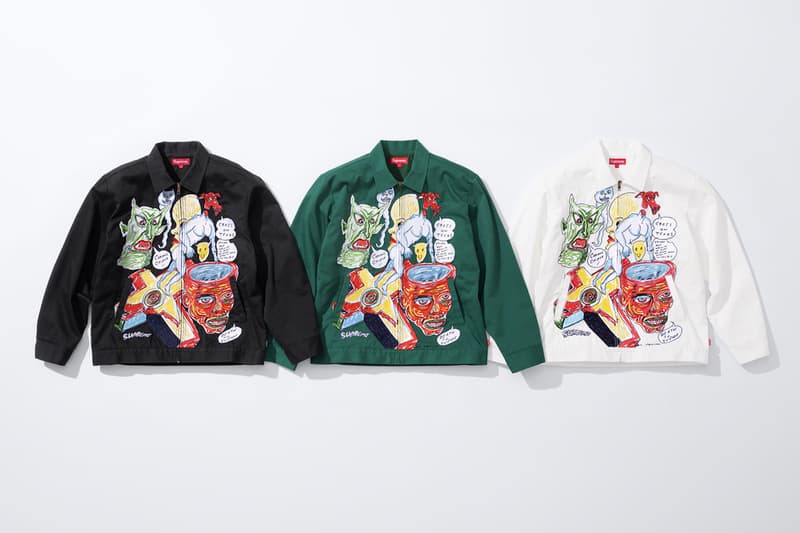 supreme daniel johnston spring summer collaboration art shirts black blue orange pink green white