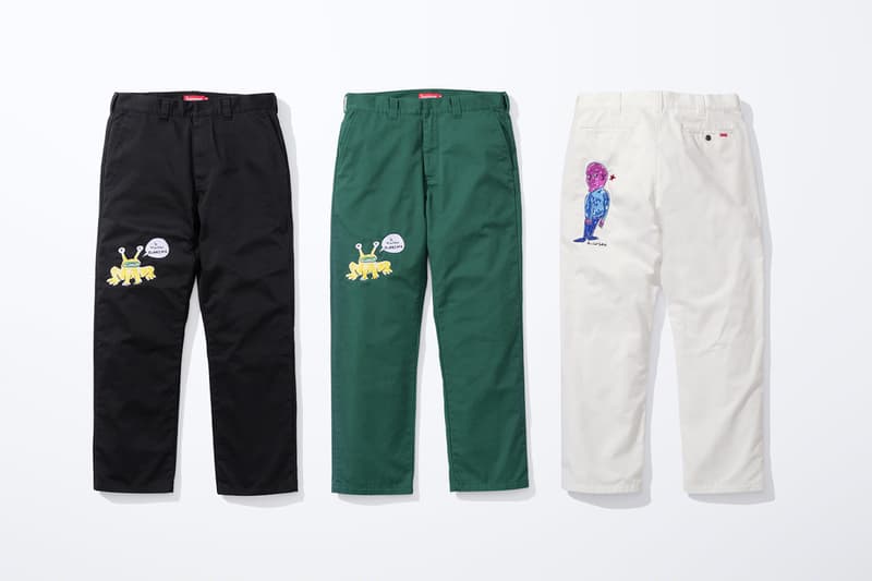 supreme daniel johnston spring summer collaboration art shirts black blue orange pink green white