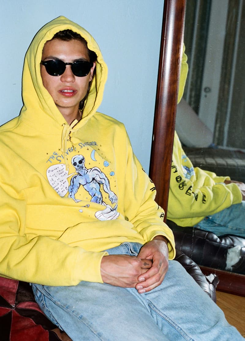 supreme daniel johnston spring summer collaboration art shirts black blue orange pink green white