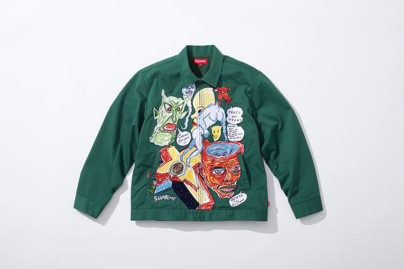 supreme daniel johnston spring summer collaboration art shirts black blue orange pink green white