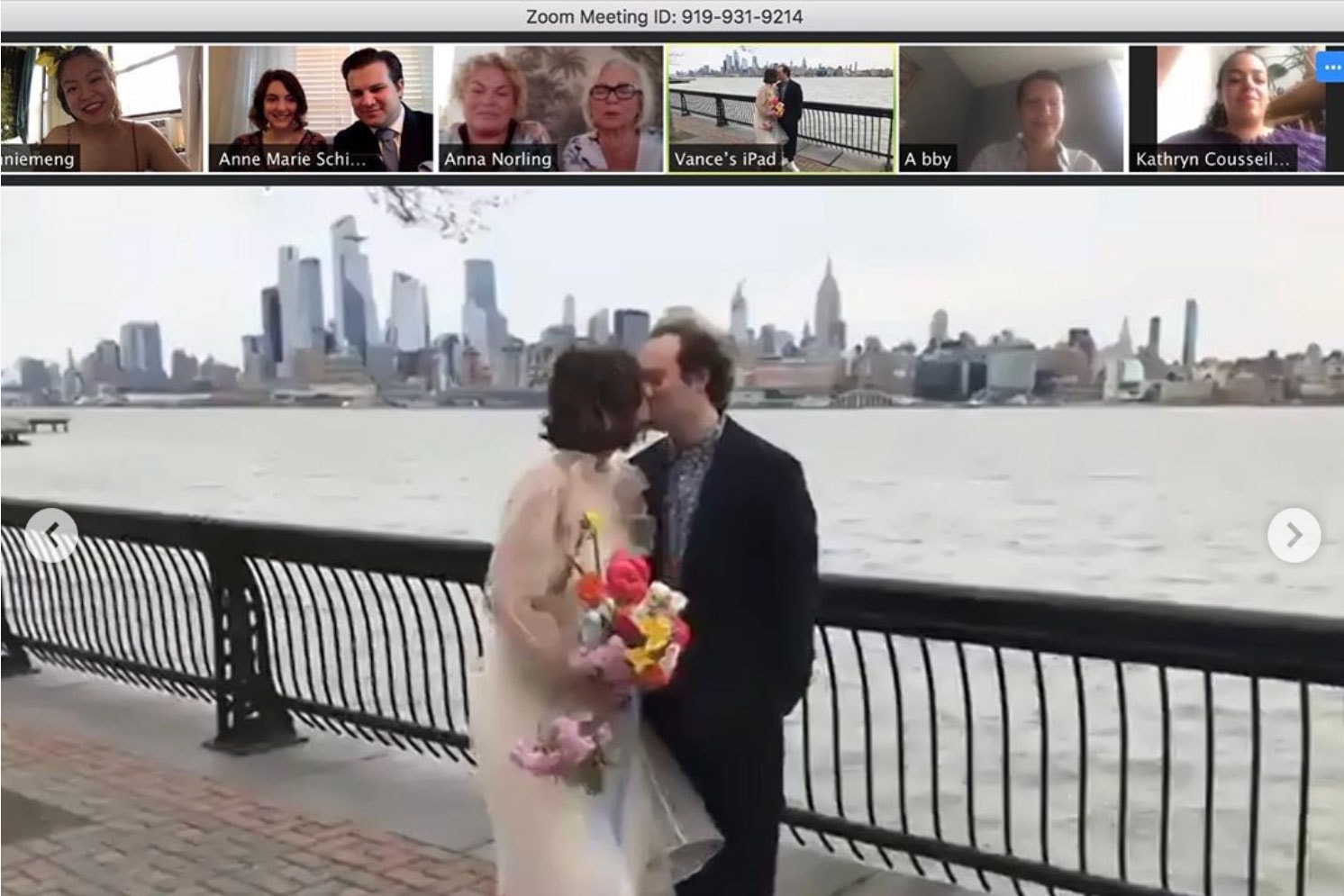 Zoom Virtual Wedding Video Chat Screen