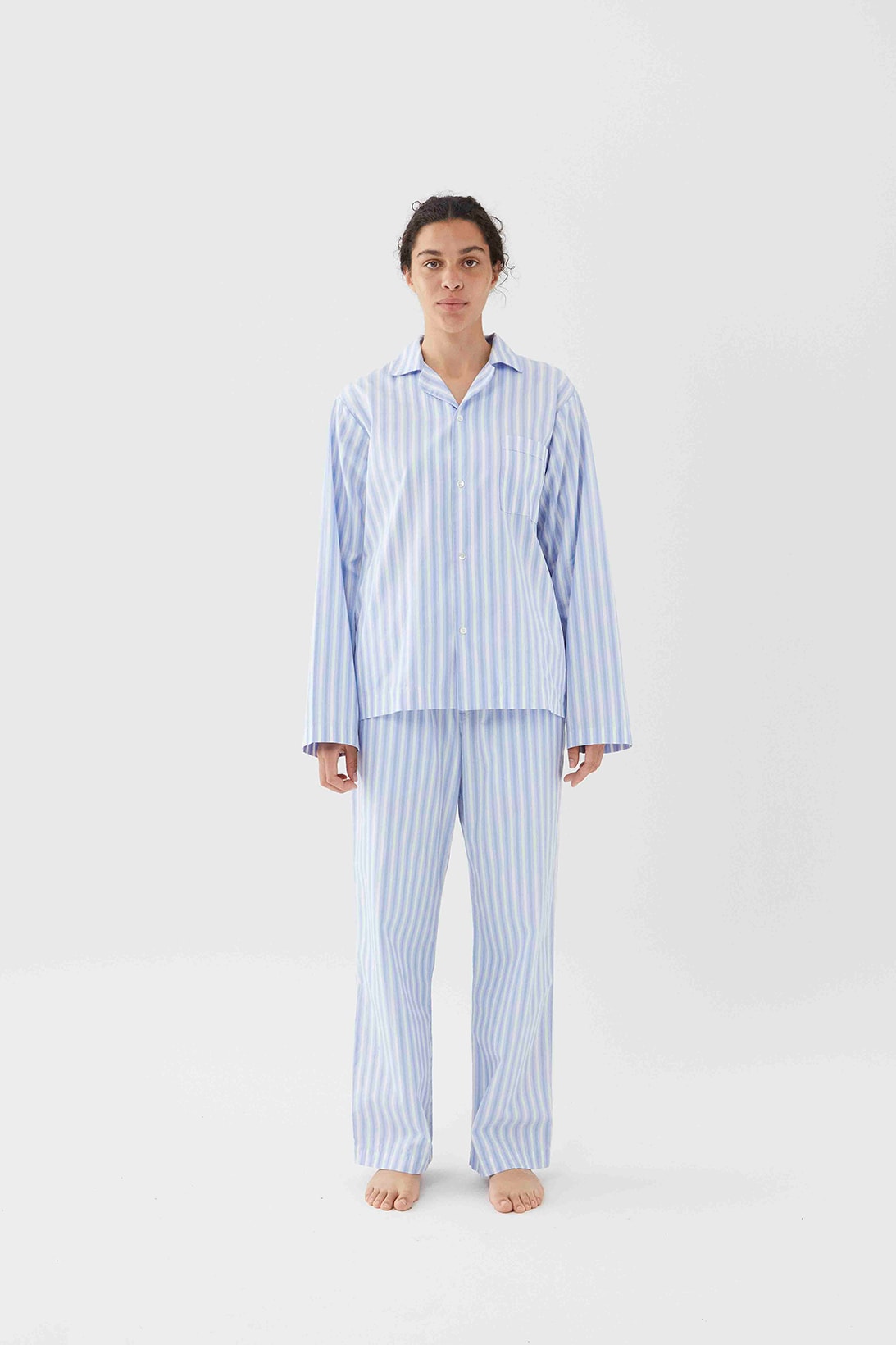 tekla unisex sleepwear loungewear collection sustainable shirts trousers shorts pink blue 