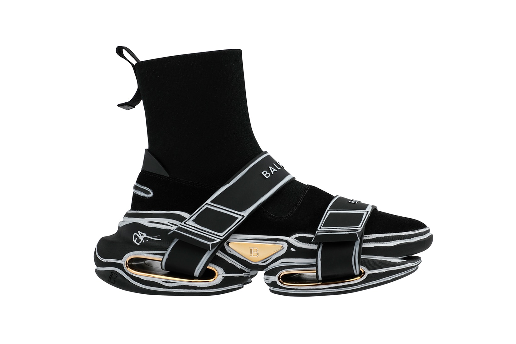 balmain olivier rousteing custom designer sneakers black sneakerhead shoes footwear