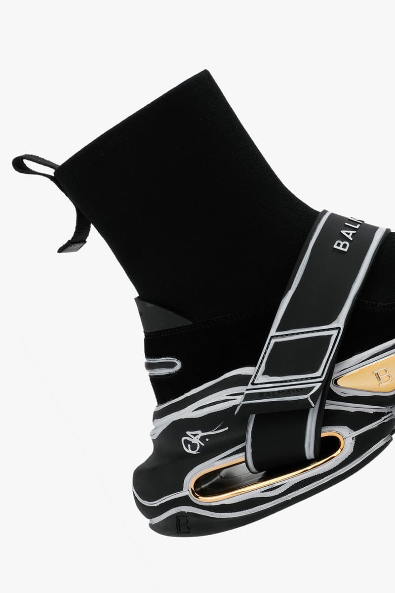 balmain olivier rousteing custom designer sneakers black sneakerhead shoes footwear