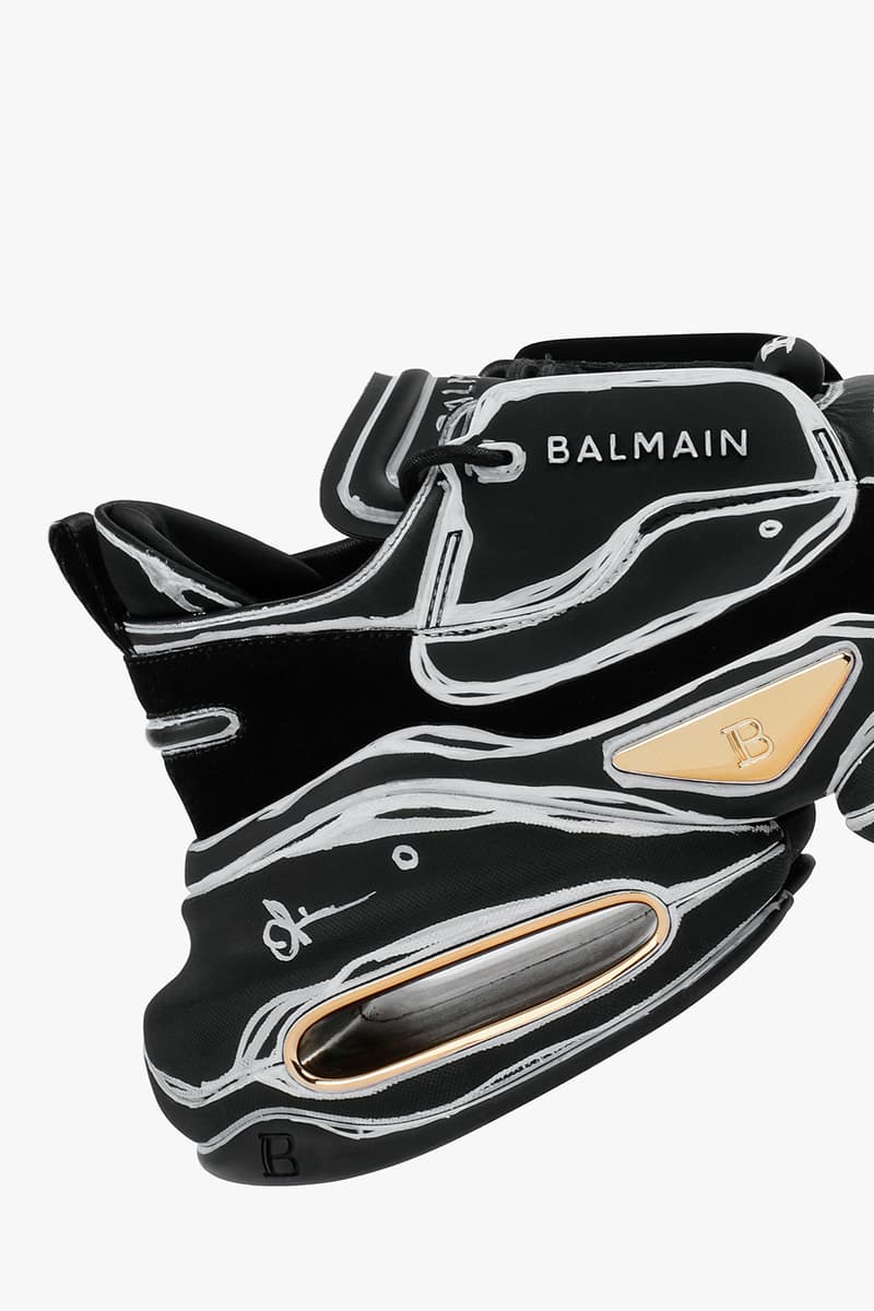 balmain olivier rousteing custom designer sneakers black sneakerhead shoes footwear