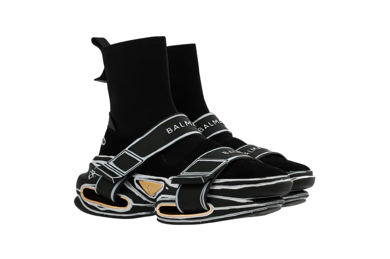 balmain olivier rousteing custom designer sneakers black sneakerhead shoes footwear