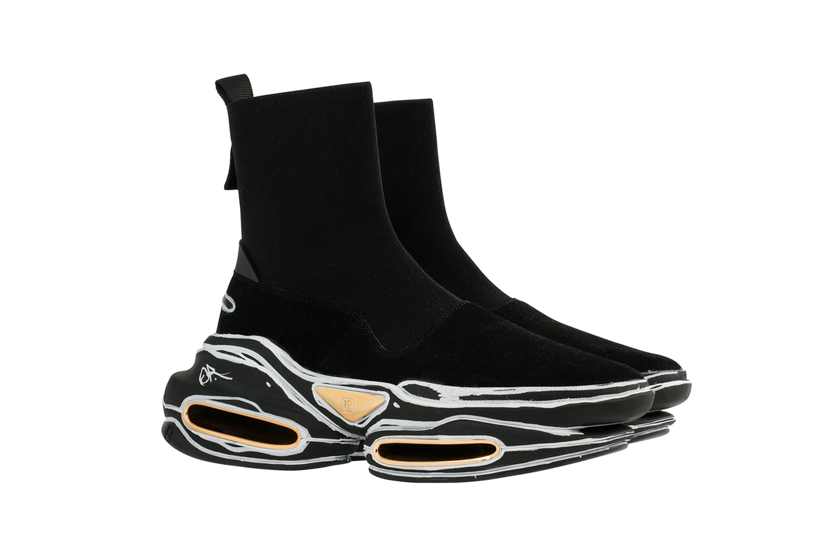 balmain olivier rousteing custom designer sneakers black sneakerhead shoes footwear