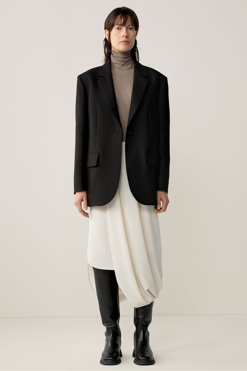 cos fall winter womenswear lookbook minimalistic sustainability dresses bags suits