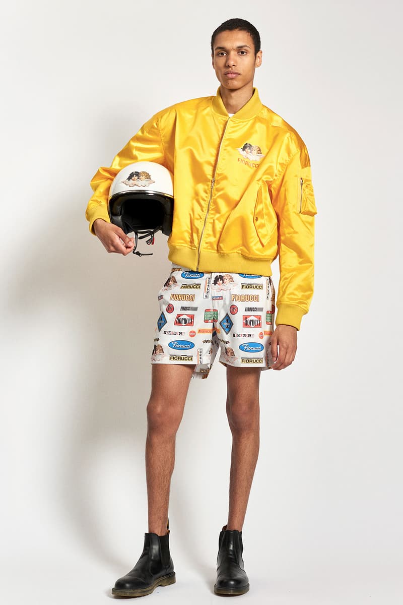 fiorucci spring summer 2021 daniel fletcher menswear lookbook formula 1 denim sweatpants t-shirts 