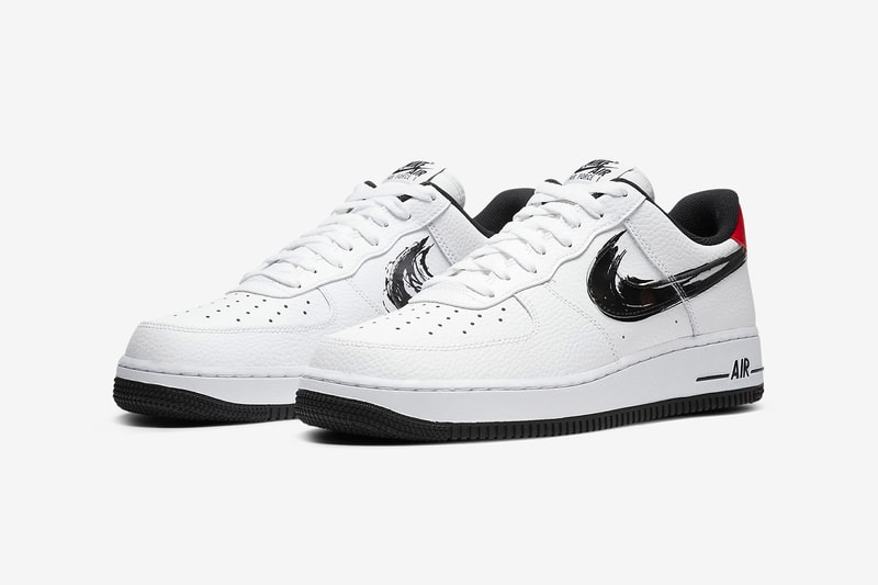 nike air force 1 07 sneakers paint brushstroke swoosh pack red white black shoes footwear sneakerhead