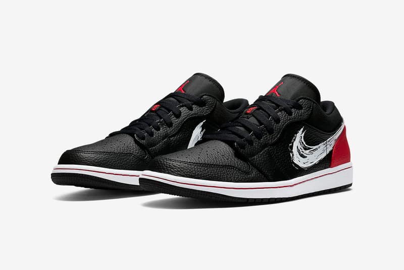 nike air force 1 07 sneakers paint brushstroke swoosh pack red white black shoes footwear sneakerhead