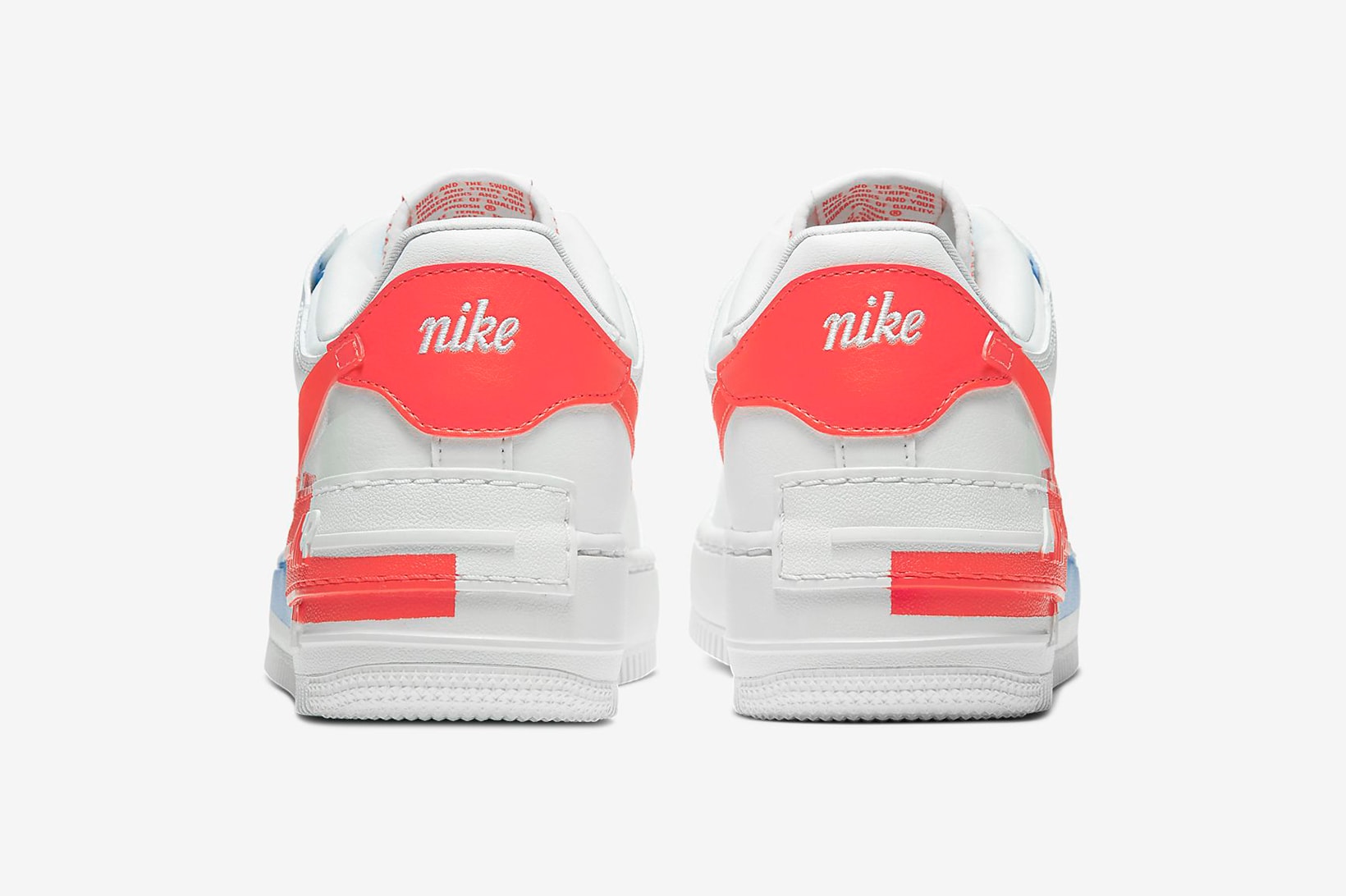 nike air force 1 shadow se womens sneakers white neon orange blue sneakerhead footwear shoes