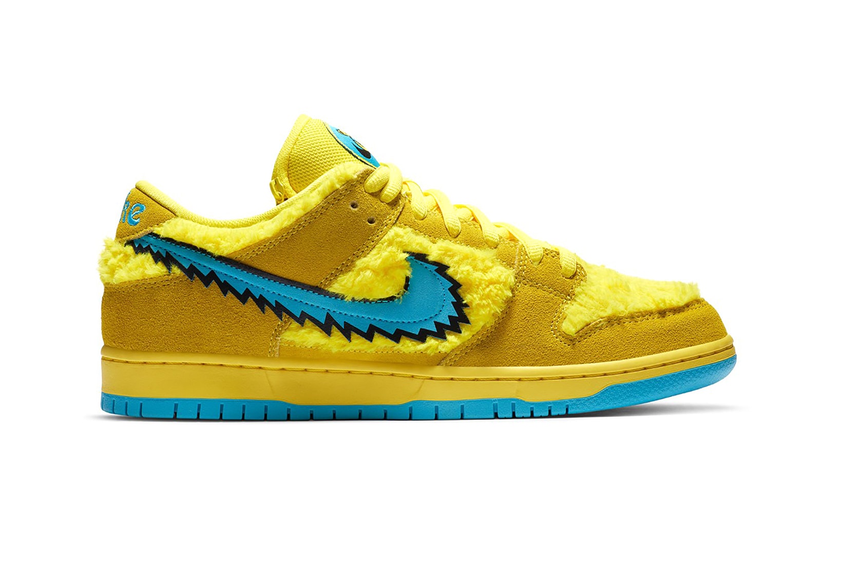 nike grateful dead collaboration sb dunk low sneakers yellow blue green-release-date