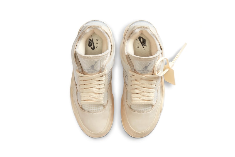 nike off white collaboration air jordan 4 sail womens exclusive sneaker cream virgil abloh footwear shoes sneakerhead