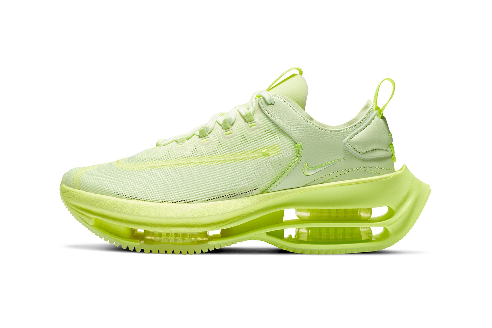 nike air zoom double stacked womens sneakers barely volt neon yellow black release price