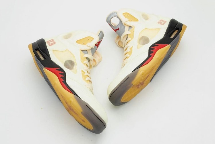Take a Closer Look at the Off-White™ x Air Jordan 5 in "Sail"