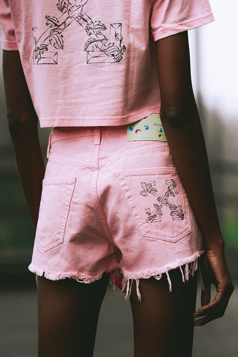 off white virgil abloh paragon singapore exclusive collection t shirts saffiano leather bag shorts pink