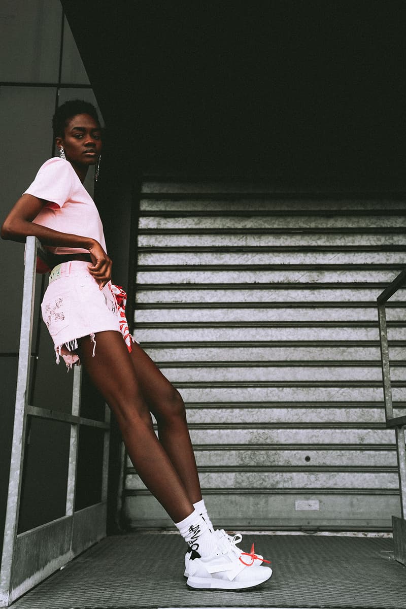 off white virgil abloh paragon singapore exclusive collection t shirts saffiano leather bag shorts pink