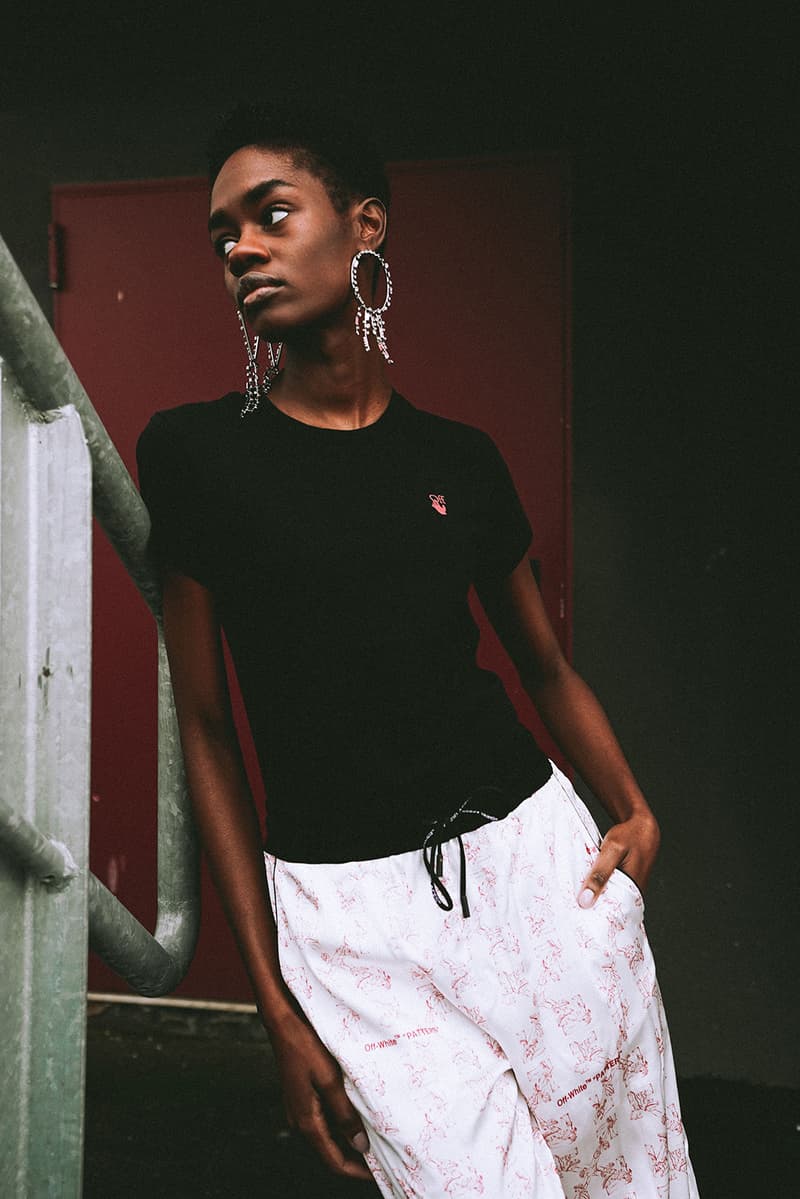 off white virgil abloh paragon singapore exclusive collection t shirts saffiano leather bag shorts pink