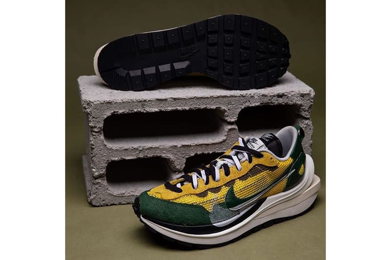 sacai x Nike VaporWaffle Tour Yellow Sneaker Collaboration