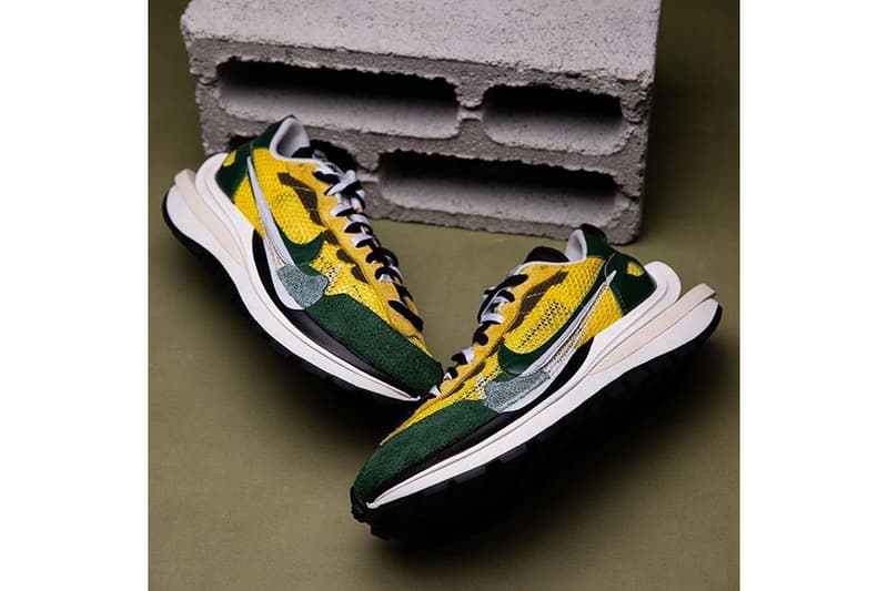sacai x Nike VaporWaffle Tour Yellow Sneaker Collaboration