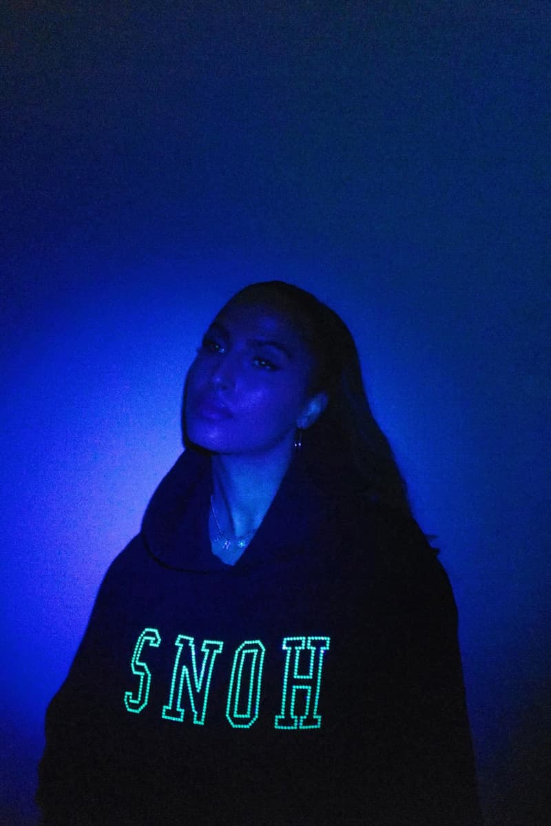snoh aalegra rsvp gallery collaboration swarovski hoodies green black