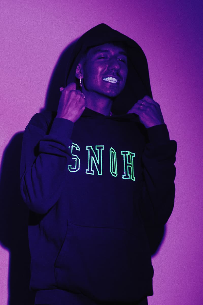snoh aalegra rsvp gallery collaboration swarovski hoodies green black