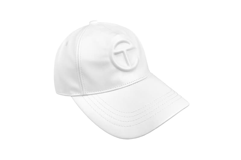 telfar logo embossed hat vegan leather black tan brown