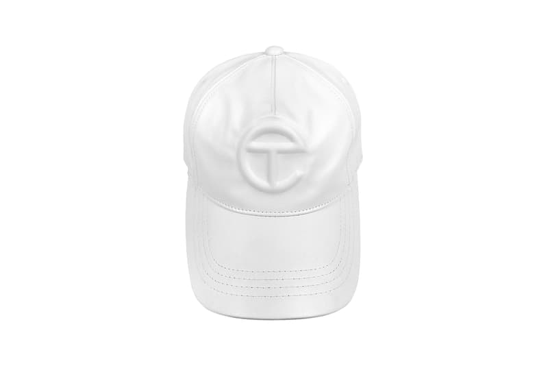 telfar logo embossed hat vegan leather black tan brown