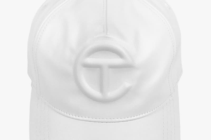telfar logo embossed hat vegan leather black tan brown